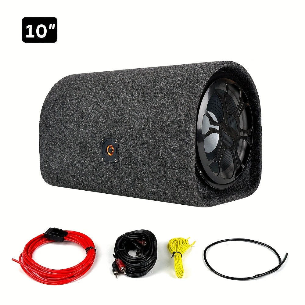 Shocking Bass, MAX.1200W 6-Inch/8-Inch/10-Inch Car Tunnel-Shaped Active Subwoofer, RMS.200W Comes with Amplifier Board to Enhance Sound Quality, with Tweeter High-Power Amplifier And High-Capacity Capacitors to Bring Wonderful Music, Without Battery