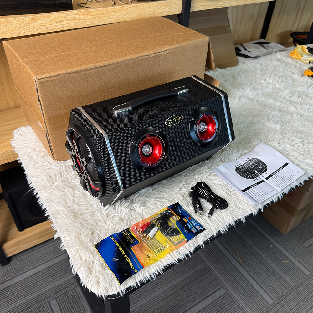 6-inch Car Diamond Leather Car Subwoofer, 12V High Power Speaker, RMS.80W Rubber Bass Flute + 2 Color Lights High, Exquisite Sound, Stun Bass, Soundproof Evenly, Vehicle Audio Modification, Improve Sound P600, Without Battery