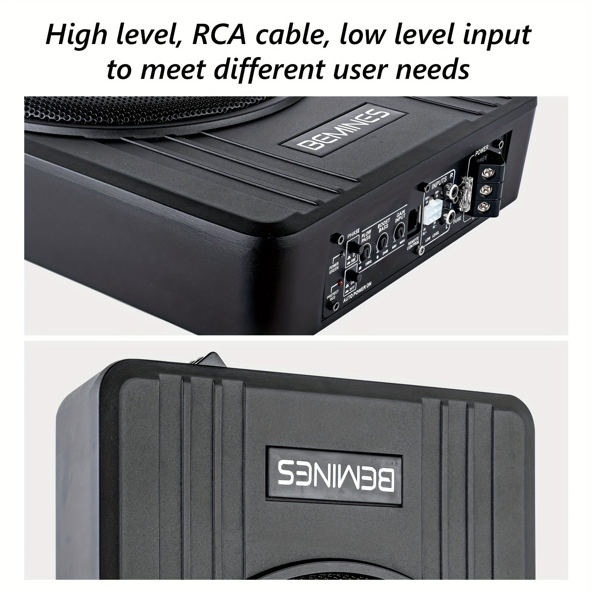 105C 1500w 10" Car Under Seat Subwoofer System, Ultra-thin Body Power Hi-fi Audio Processor, Car Under Seat Subwoofer System