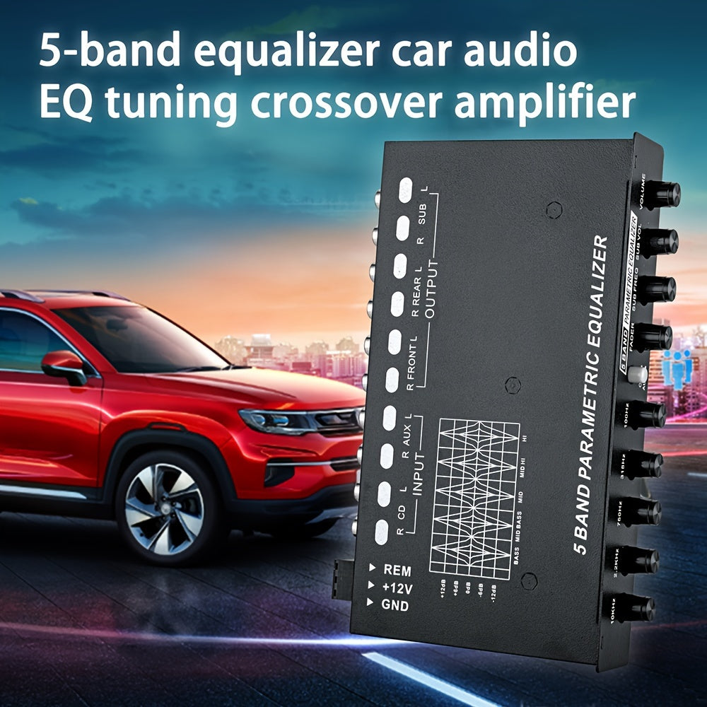 QMF ZY MT-X508 Car Equalizer 5-band Equalizer Car Power Amplifier Audio EQ Tuning Crossover Amplifier, 12V Car Car Equalizer