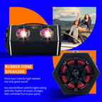 6-inch Car Diamond Leather Car Subwoofer, 12V High Power Speaker, RMS.80W Rubber Bass Flute + 2 Color Lights High, Exquisite Sound, Stun Bass, Soundproof Evenly, Vehicle Audio Modification, Improve Sound P600, Without Battery