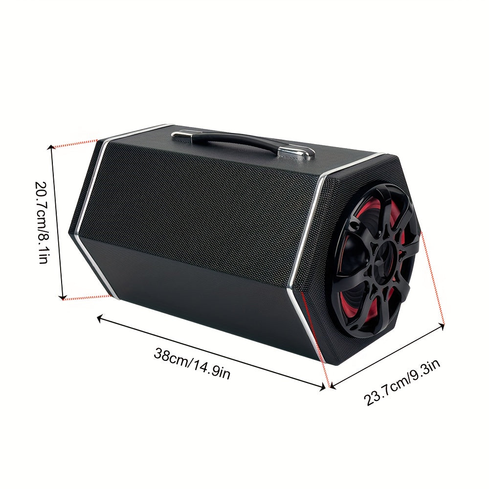 MAX.500W 6-inch Car Diamond Leather Car Subwoofer, 12V High Power Speaker, RMS.80W Rubber Bass Flute + 2 Color Lights High, Exquisite Sound, Stun Bass, Soundproof Evenly, Vehicle Audio Modification, Improve Sound P600, Without Battery
