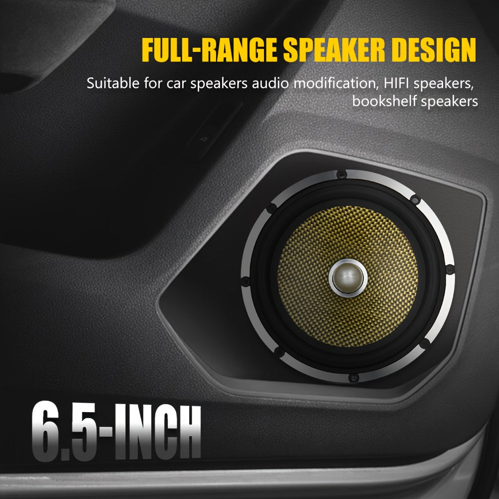 1pc Full-Range Speaker, 6.5-Inch Car Bass/Midrange Speaker Audio, MAX.300W Full Range Tuning Vehicle Speakers, Frequency Range 45HZ-13KHZ, 90 Magnetic, Sweet Tone, 12V Suitable for Car Speaker Modification, HIFI Speakers, Bookshelf Speakers, Etc