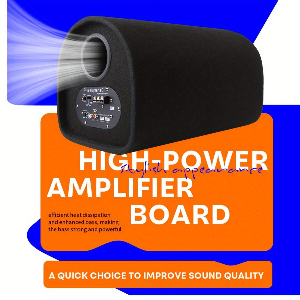 High-Power Active Subwoofer for Cars - 6", 8", 10" Sizes with Built-in Amplifier, Enhances Sound Quality, Easy Installation