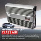 Car Class A/B 4-channel Car Amplifier, 12V Stereo Audio Amplifier, Large Heat Dissipation Performance, Strong Power, Enhanced Bass Effect, the Main Four Door Speakers, Enhance Your Driving Experience with Quality Sound