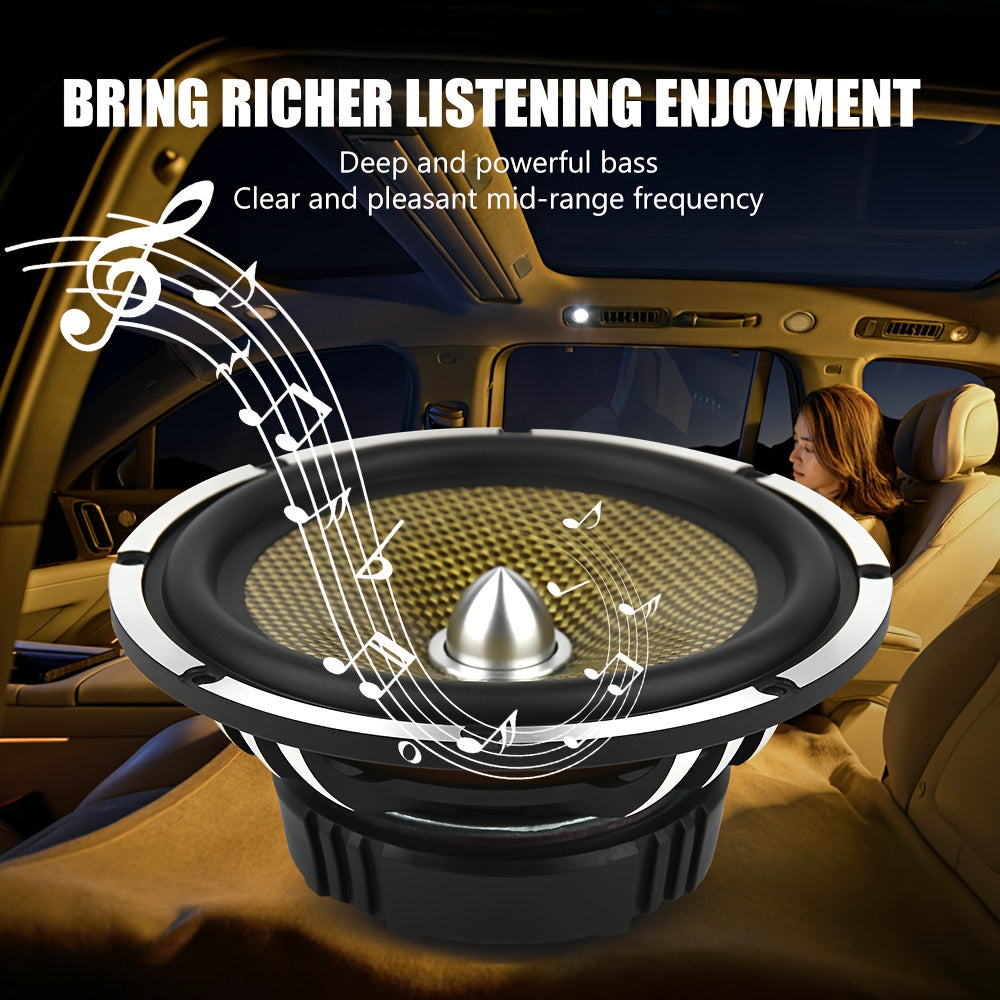 1pc Full-Range Speaker, 6.5-Inch Car Bass/Midrange Speaker Audio, MAX.300W Full Range Tuning Vehicle Speakers, Frequency Range 45HZ-13KHZ, 90 Magnetic, Sweet Tone, 12V Suitable for Car Speaker Modification, HIFI Speakers, Bookshelf Speakers, Etc