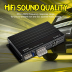 Car Mods A/B Class 4-Channel Car Amplifier, Compact And Ultra-Thin Power Amplifier, 12V Stereo Audio Amplifier, RMS.70W*4 with Excellent Heat Dissipation And Strong Power, Primarily Promoting Four-Door Speakers