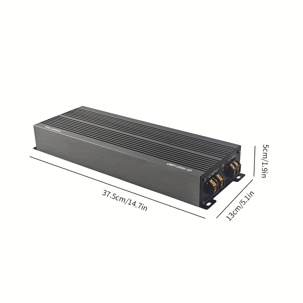Class D Mono Car Amplifier, RMS.1800W*1 A Robust Audio System That Improves Sound Clarity, Boosts Bass, And Delivers a Strong Car Audio Experience That Drives Subwoofers And Speakers
