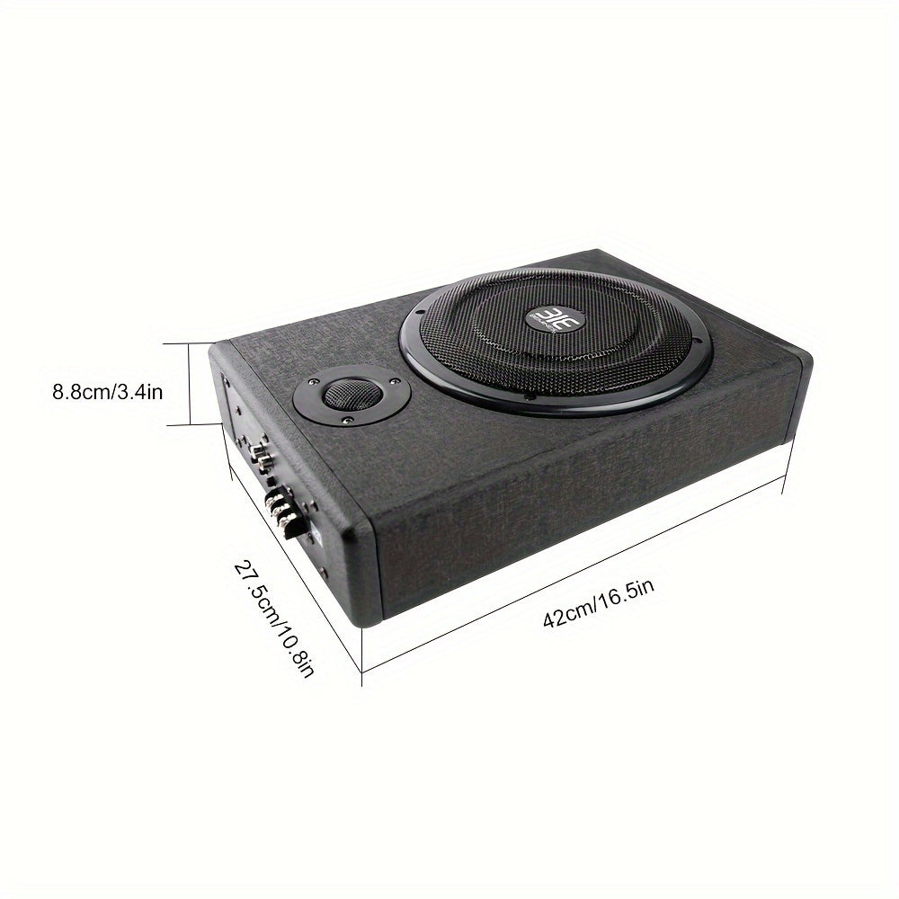 8-Inch Car Under-Seat Audio, Ultra-Thin Active Car Subwoofer, RMS.150W Equipped with High-End Wires in The Box, High-Power Audio Subwoofer, with Built-In Tweeter, Without Battery