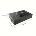 8-Inch Car Under-Seat Audio, Ultra-Thin Active Car Subwoofer, RMS.150W Equipped with High-End Wires in The Box, High-Power Audio Subwoofer, with Built-In Tweeter, Without Battery