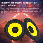 1pc 6"/8"/10" Car Subwoofer,  Good Sound Quality, 4 Ohm, Suitable For Car Component Stereo, 80 Magnet, Bright Yellow