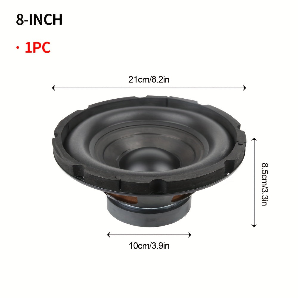 1pc 6-Inch/8-Inch/10-Inch Car Subwoofer, MAX. 500W High Power Full-Range Speaker, 4 Ohm 100 Magnet 35 Core Full-Range Speaker, Good Sound Quality, Rich Bass, Suitable for Car Audio Modification, RMS. 100W, Without Battery