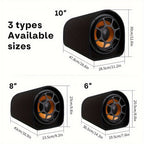 High-Power Active Subwoofer for Cars - 6", 8", 10" Sizes with Built-in Amplifier, Enhances Sound Quality, Easy Installation