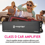 Compact Class D Automotive Single-Channel Car Amplifier | 1/2/4 Ohm Stable, Heat Dissipation Design, RMS 1500W*1 Ohm, Bridgeable, Efficient Circuit Design, Optimized Sound Quality, Enhanced Bass Effect, 12V Car Power Amplifier