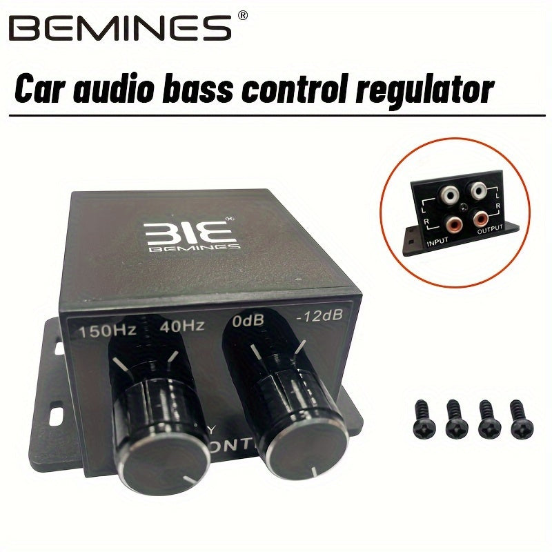 Bemines Car Audio Controller - RCA Amplifier with Adjustable Bass & Treble, Volume Control for Subwoofers and Speakers, Desktop, Home Computer