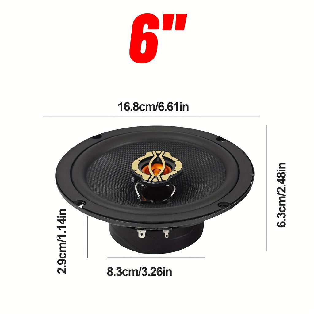 KL-60B Car Audio Set Speaker, Car Audio 6.5 Inch Coaxial Speaker High School Bass, 4 Ohm Car Speaker, a Pair