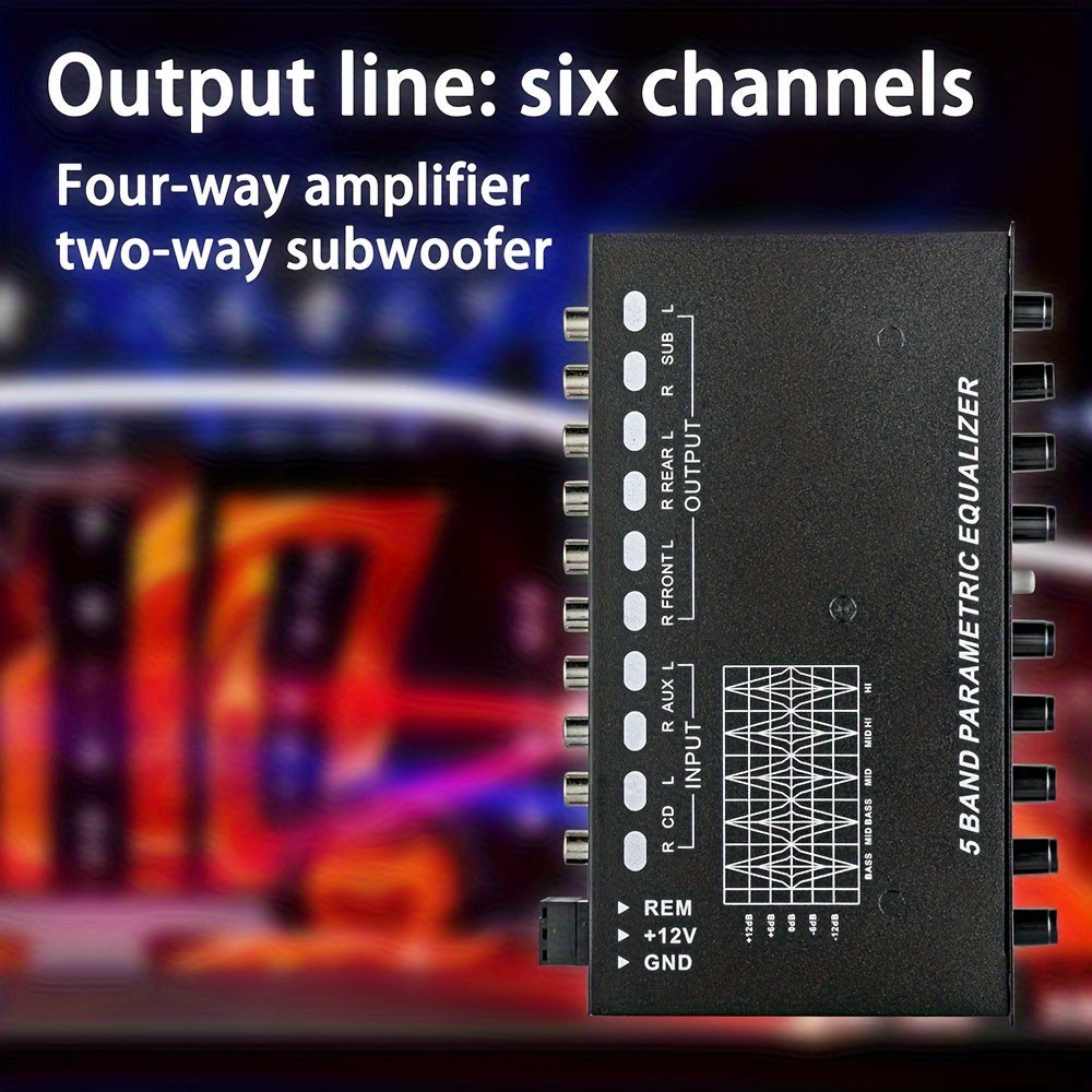 QMF ZY MT-X508 Car Equalizer 5-band Equalizer Car Power Amplifier Audio EQ Tuning Crossover Amplifier, 12V Car Car Equalizer