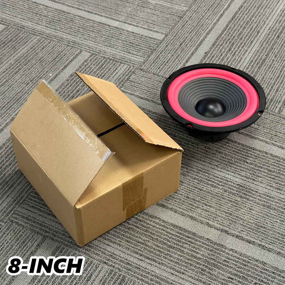 1pc 6-Inch/8 Inch/10 Inch Car Subwoofer, MAX.200W/300W/400W High Power Full-Range Speaker, Good Sound Quality, 4 Ohms, Suitable for Car Audio Modification, Home Theater Speaker Upgrade, Red Black, RMS.25W/40W/50W, Without Battery