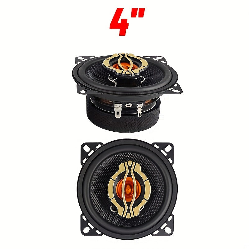 1 Pair of 4-inch/5-inch/6.5-inch Coaxial Car Speakers - 600W/800W/1000W, 4 Ohm, Suitable for Car Audio Upgrades