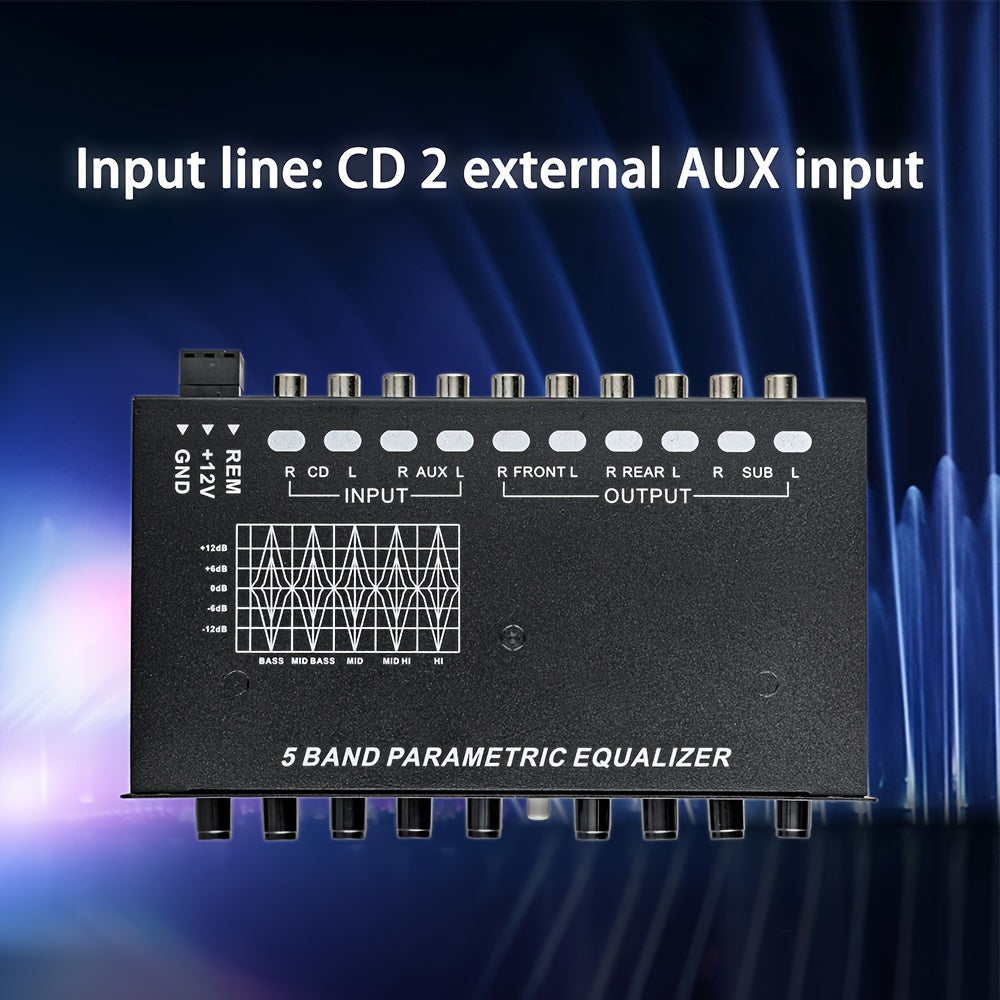 QMF ZY MT-X508 Car Equalizer 5-band Equalizer Car Power Amplifier Audio EQ Tuning Crossover Amplifier, 12V Car Car Equalizer