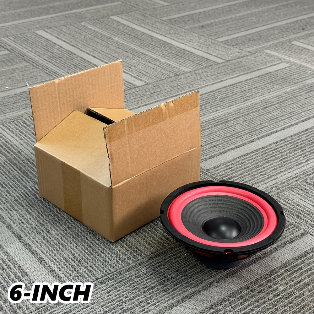 1pc 6-Inch/8 Inch/10 Inch Car Subwoofer, High Power Full-Range Speaker, Good Sound Quality, 4 Ohms, Suitable for Car Audio Modification, Home Theater Speaker Upgrade, Red Black, RMS.25W/40W/50W, Without Battery
