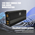 High-Power Car Amplifier, RMS. 1200W Class D Single Channel, with High-Efficiency Heatsink, Enhanced Subwoofer Sound Quality, Car Audio Amplifier