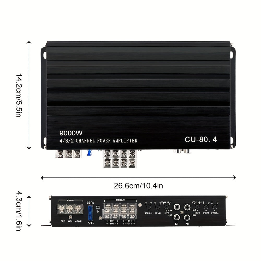Car Mods A/B Class 4-Channel Car Amplifier, Compact And Ultra-Thin Power Amplifier, 12V Stereo Audio Amplifier, RMS.70W*4 with Excellent Heat Dissipation And Strong Power, Primarily Promoting Four-Door Speakers