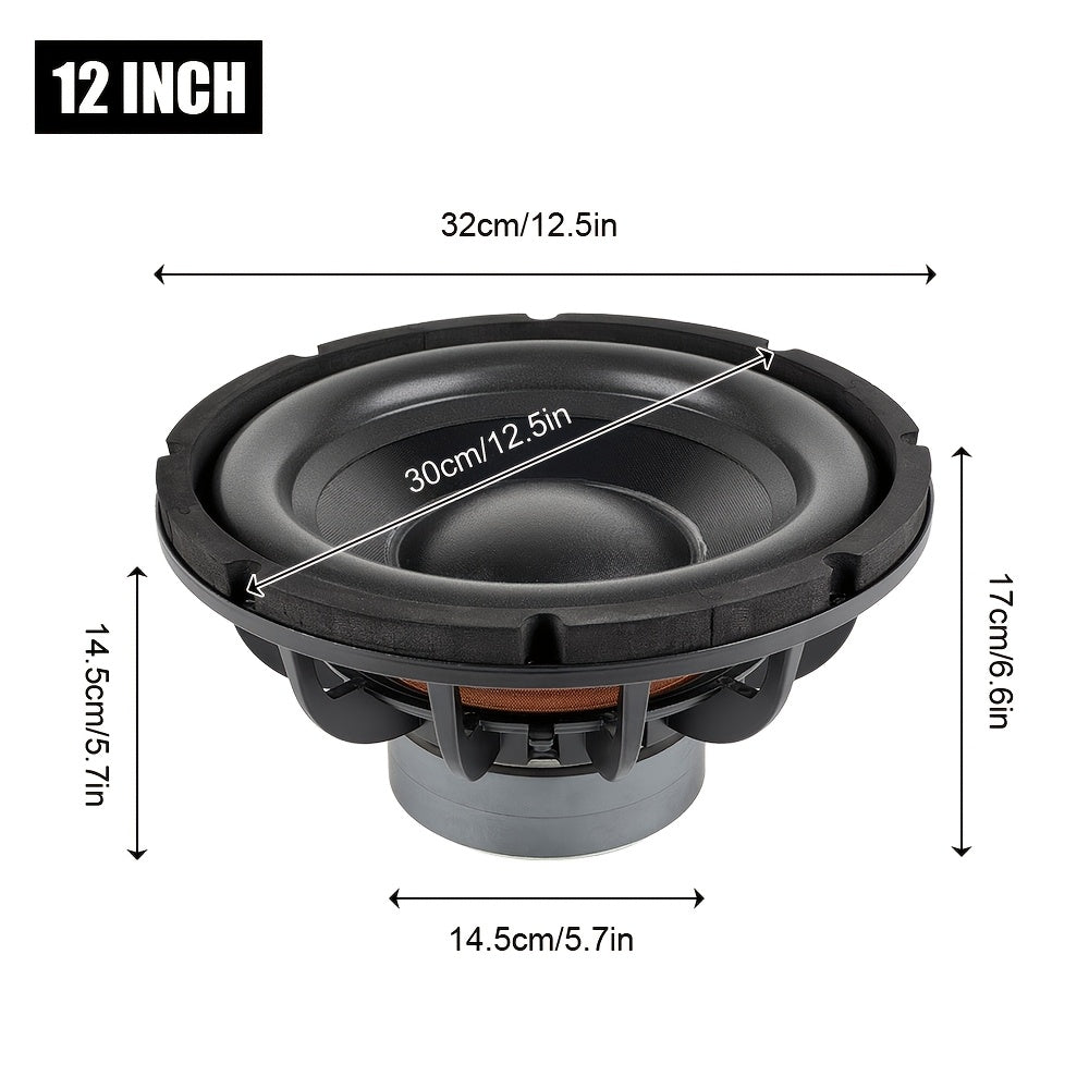 Super Bass Car Speaker, 12-Inch Dual Magnet Dual Voice Coil Speaker, High Power, Enhances Original Car Audio, RMS. 600W, Without Battery
