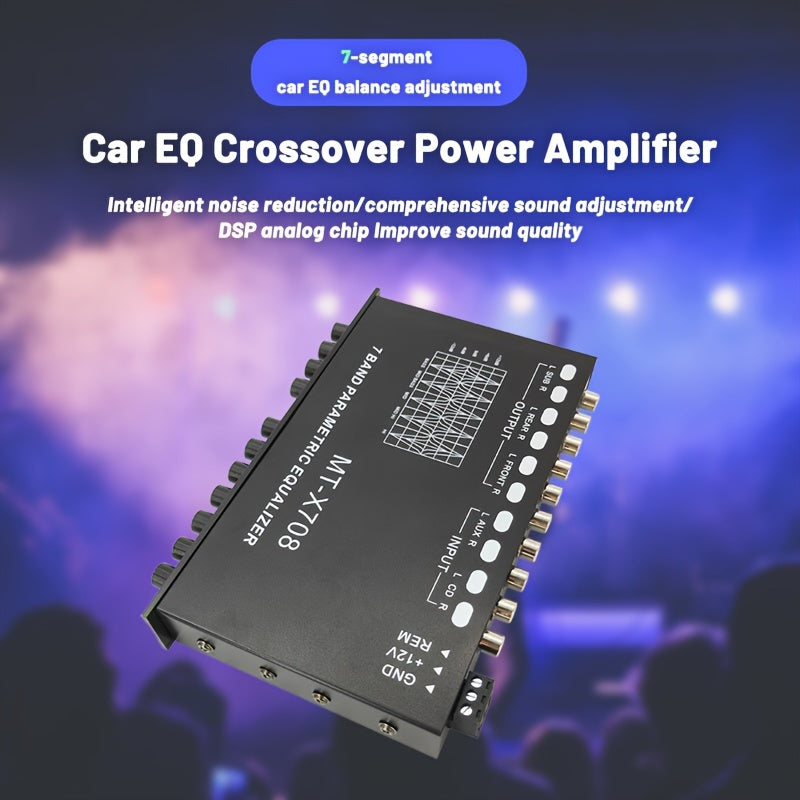 QMF ZY EQ7 Professional Car Equalizer 7-band Equalizer Car Audio, EQ Tuning Crossover Amplifier, 12V Car Equalizer