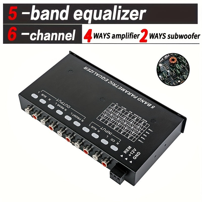 QMF ZY MT-X508 Car Equalizer 5-band Equalizer Car Power Amplifier Audio EQ Tuning Crossover Amplifier, 12V Car Car Equalizer