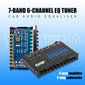 7-Band Car Audio Equalizer with 6-RCA Outputs & 4/2 Channel Amplifier - EQ-Tuned Crossover, Subwoofer Control, 12V Fit for All Cars, Vehicle Sound System | Userfriendly Interface | Clearly Labeled Knobs