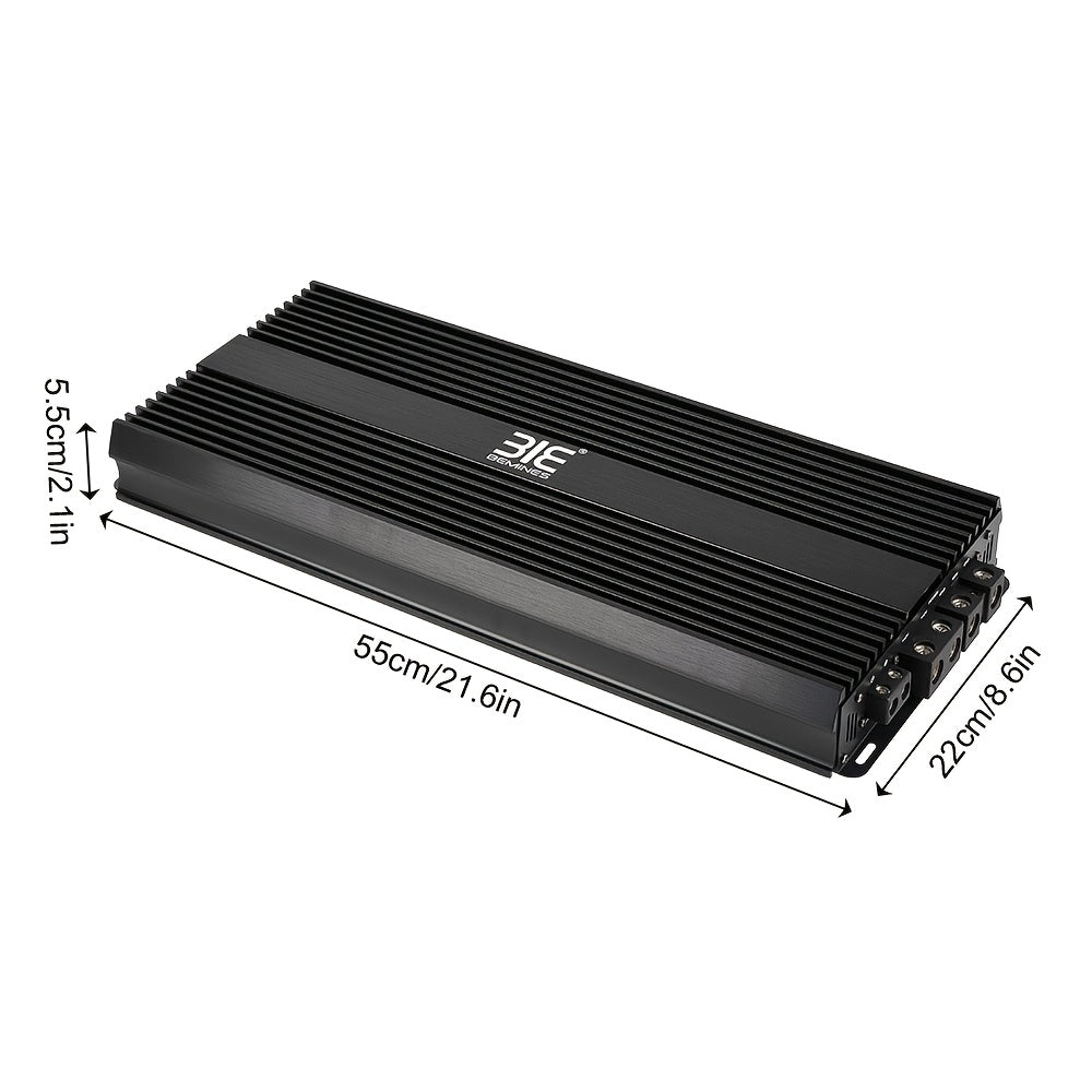 RMS 5000W High-Power Car Amplifier, Class D Single-Channel Car Amplifier, Precision Circuit Board with High-Efficiency Heatsink, High-Power Stereo Amplifier for Powering Subwoofers and Speakers