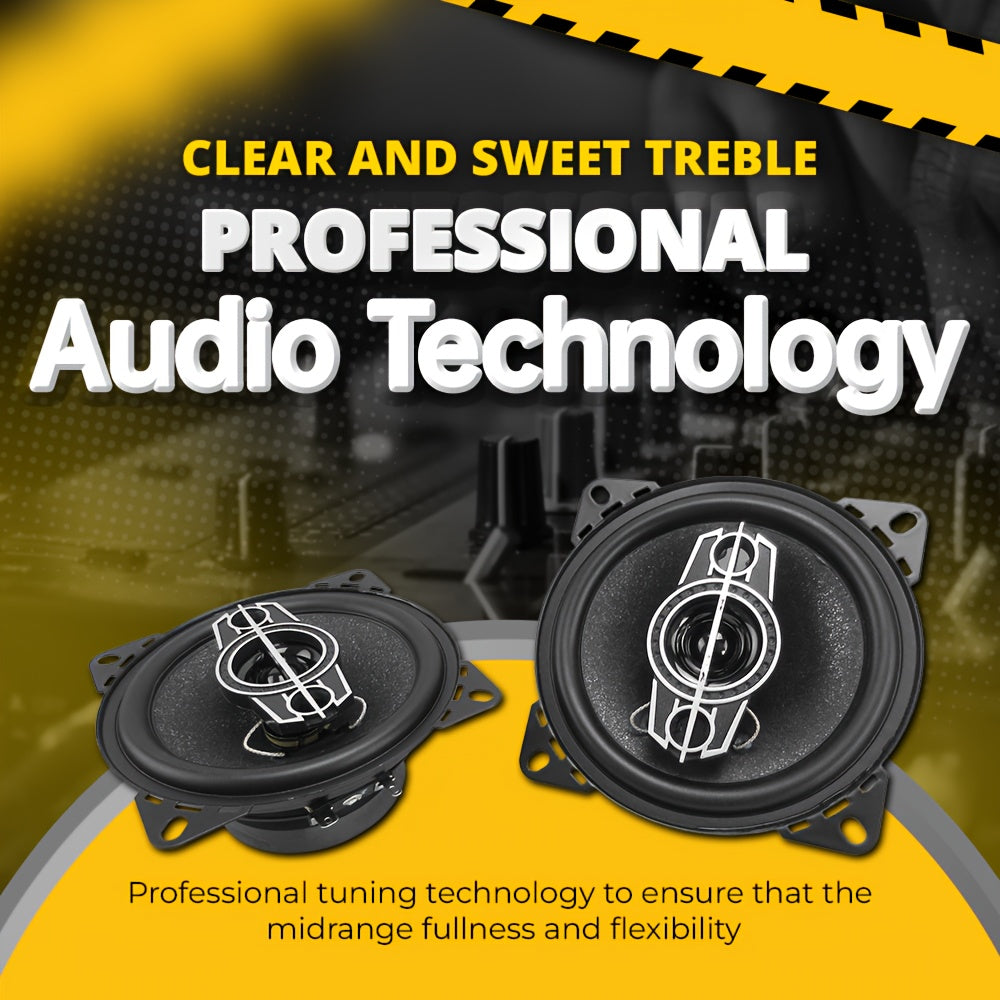Pair of 4-Inch 4-Way Car Coaxial Speakers, MAX.220W HiFi Stereo Full Range, 12V Vehicle Audio Upgrade for Enhanced Sound Quality