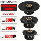 1 Pair of 4-inch/5-inch/6.5-inch Coaxial Car Speakers - 600W/800W/1000W, 4 Ohm, Suitable for Car Audio Upgrades