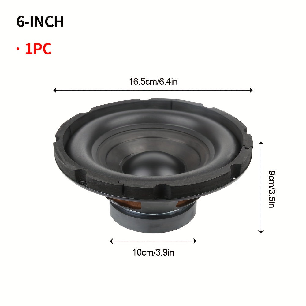 1pc 6-Inch/8-Inch/10-Inch Car Subwoofer, High Power Full-Range Speaker, 4 Ohm 100 Magnet 35 Core Full-Range Speaker, Good Sound Quality, Rich Bass, Suitable for Car Audio Modification, RMS. 100W, Without Battery