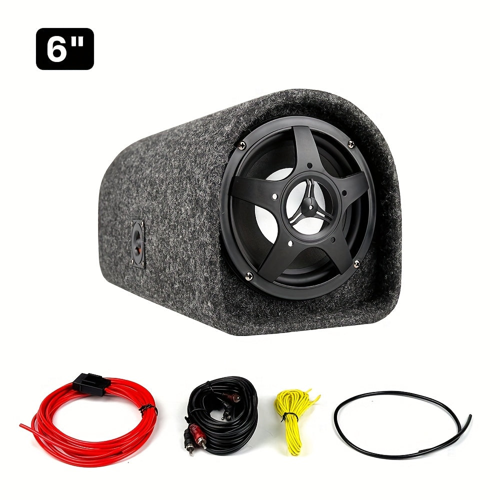 Shocking Bass, MAX.1200W 6-Inch/8-Inch/10-Inch Car Tunnel-Shaped Active Subwoofer, RMS.200W Comes with Amplifier Board to Enhance Sound Quality, with Tweeter High-Power Amplifier And High-Capacity Capacitors to Bring Wonderful Music, Without Battery