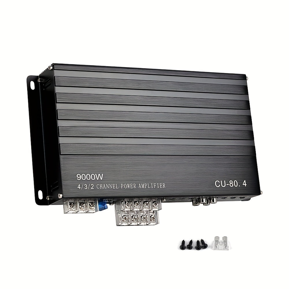 Car Mods MAX.9000W A/B Class 4-Channel Car Amplifier, Compact And Ultra-Thin Power Amplifier, 12V Stereo Audio Amplifier, RMS.70W*4 with Excellent Heat Dissipation And Strong Power, Primarily Promoting Four-Door Speakers