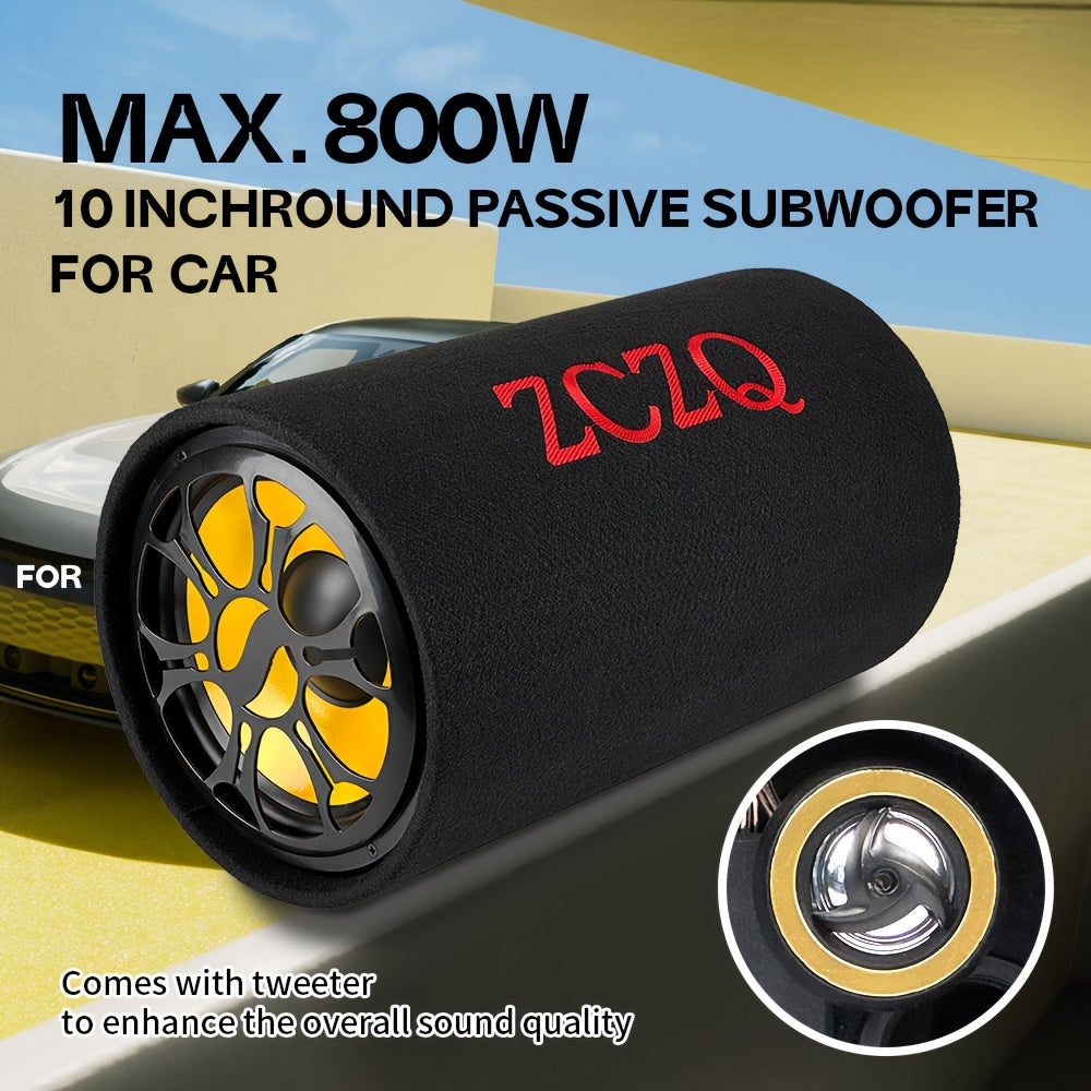 MAX.800W 10-inch Car Round Passive Subwoofer, Delivering Excellent Bass Performance and Powerful Sound, Enhancing and Improving Audio Quality. This 12V High-power Full-range Subwoofer Elevates Your Driving Experience with Premium Sound